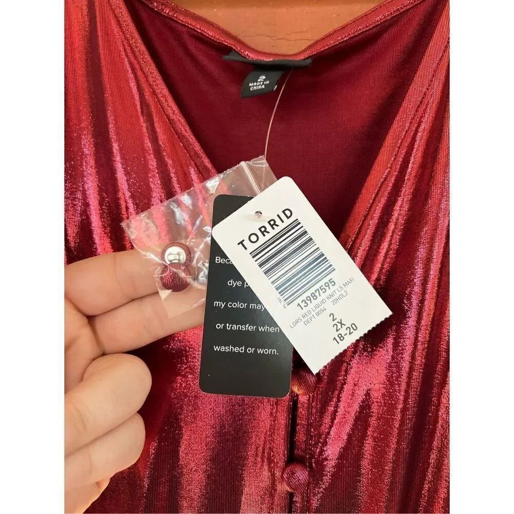 Red Torrid Metallic Maxi Dress NWT XL 18-20 - Picture 4 of 6